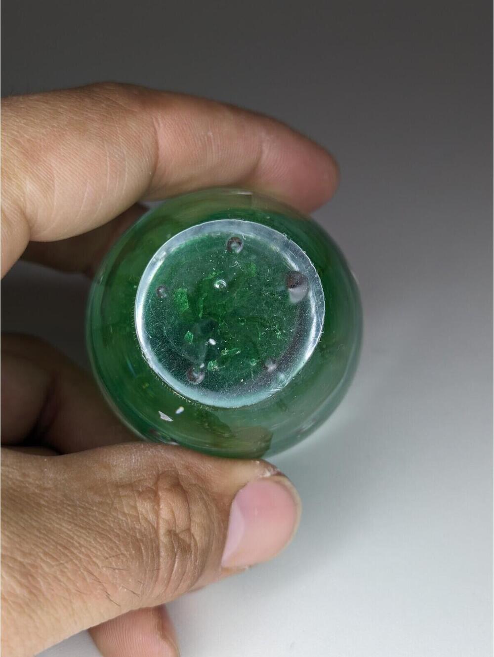 Art Glass Hand Blown Glass Green Jellyfish Paperweight - Picture 3 of 5